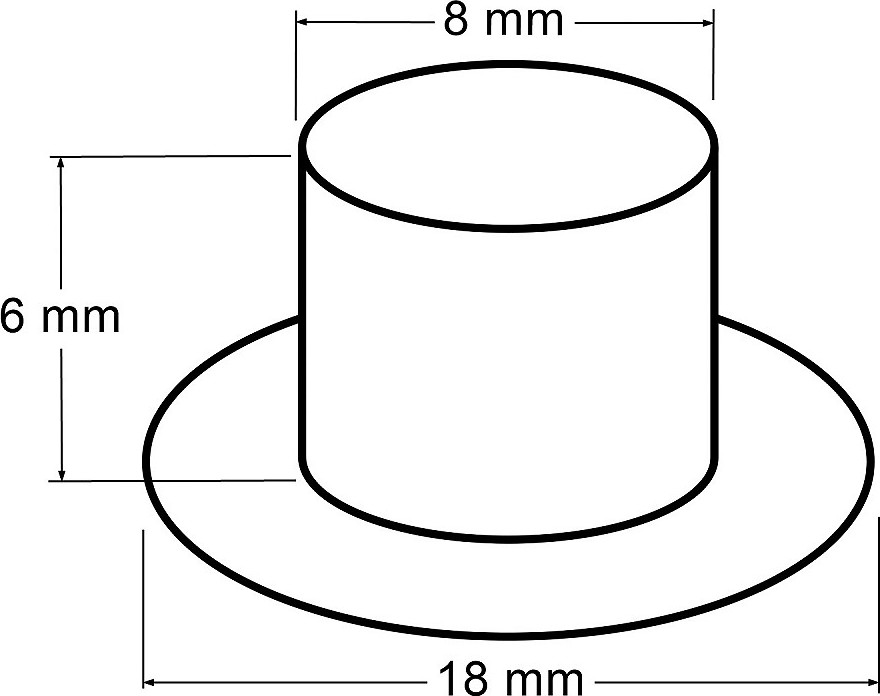 Průchodky s podložkou vnitřní Ø8 mm / vnější Ø18 mm Varianta: nikl, Balení: 10 blistr