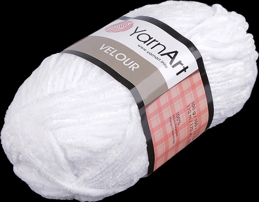 Pletací žinylková příze Velour 100 g Varianta: 1 (840) bílá, Balení: 1 ks