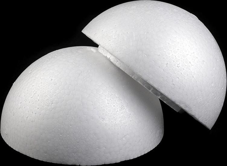 Polystyrenová koule dvoudílná dutá Ø14,5 cm Varianta: bílá, Balení: 1 ks