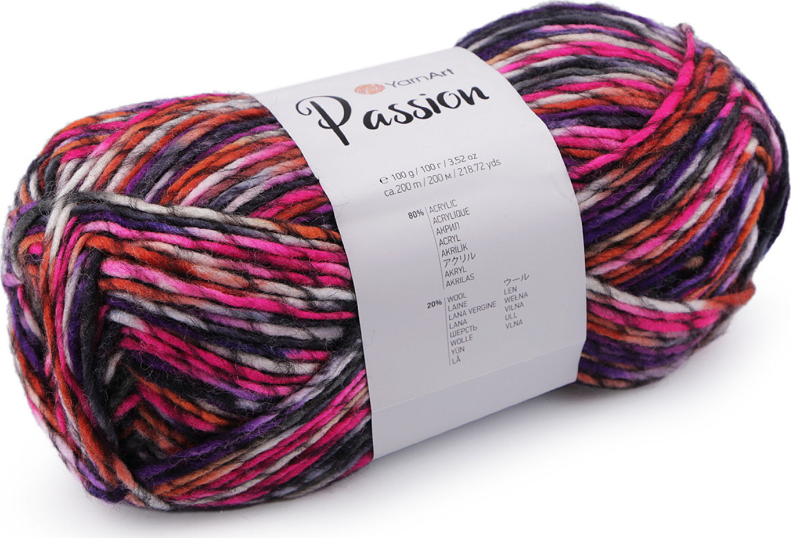 Pletací příze Passion 100 g Varianta: 8 (1248) růžová, Balení: 1 ks