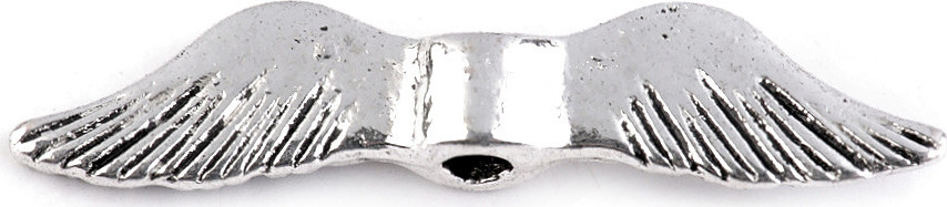 Ozdobný díl křídla 5x24 mm Varianta: platina s patinou, Balení: 10 ks