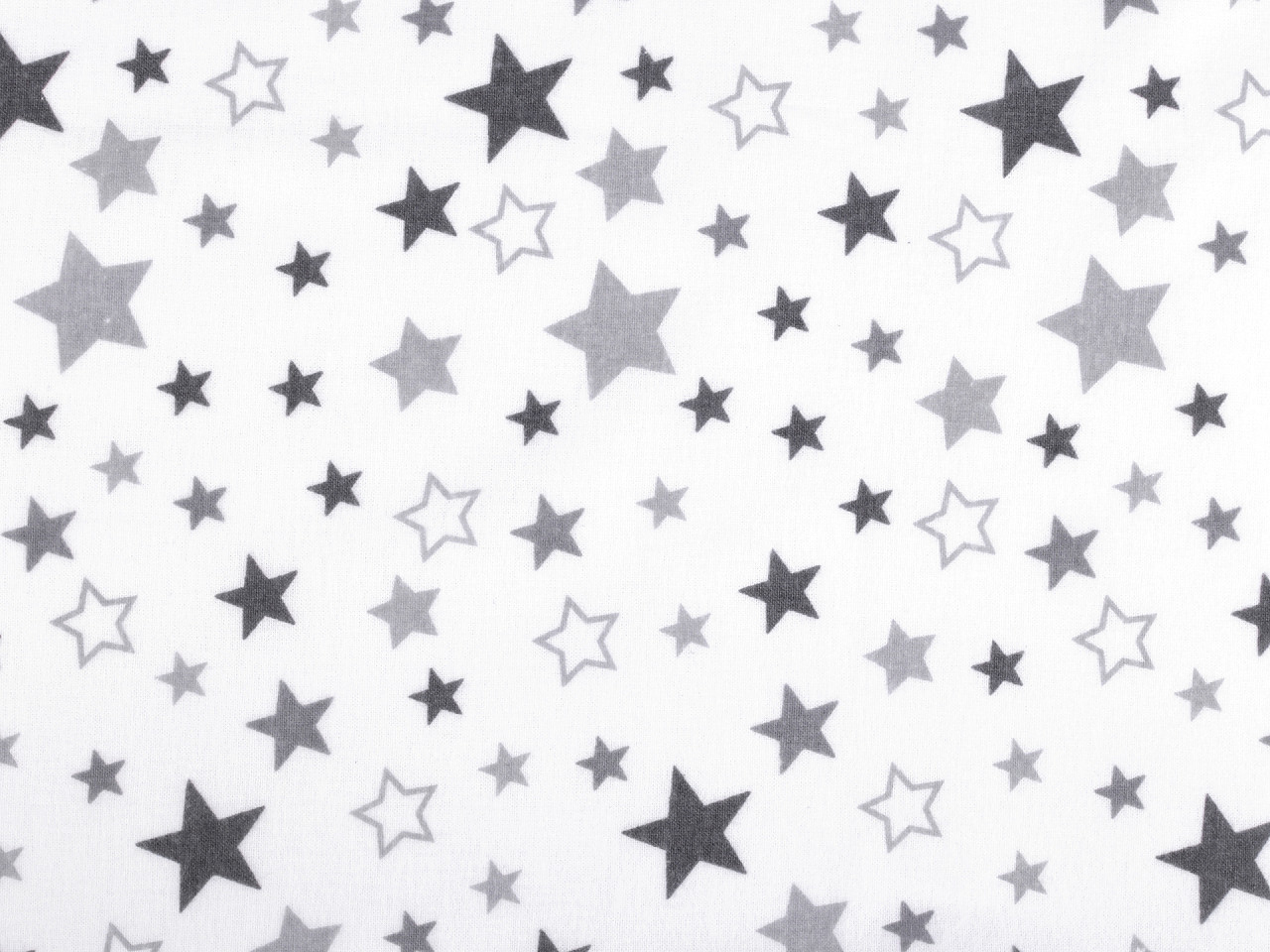 Bavlněný flanel hvězdy Varianta: 3 (367) bílá šedá, Balení: 1 m