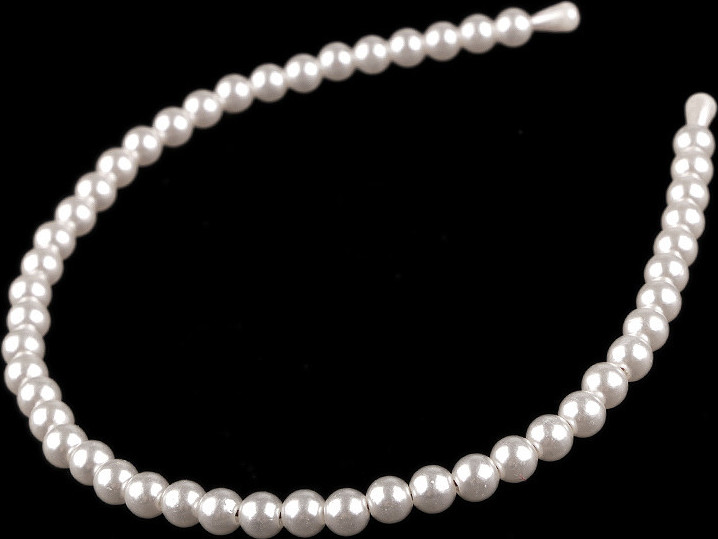 Perlová čelenka do vlasů Varianta: 1 (Ø8 mm) perlová, Balení: 20 ks