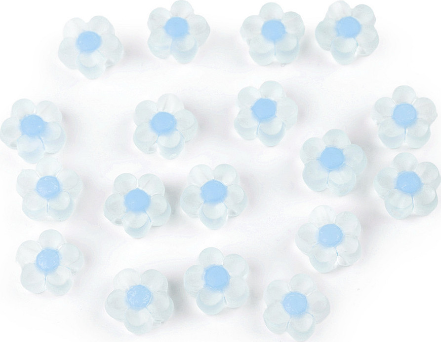 Plastové korálky květ matný Ø13 mm Varianta: 5 modrá jemná, Balení: 10 g