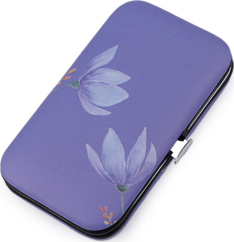 Manikúra v pouzdře s květy Varianta: 3 fialková, Balení: 1 ks