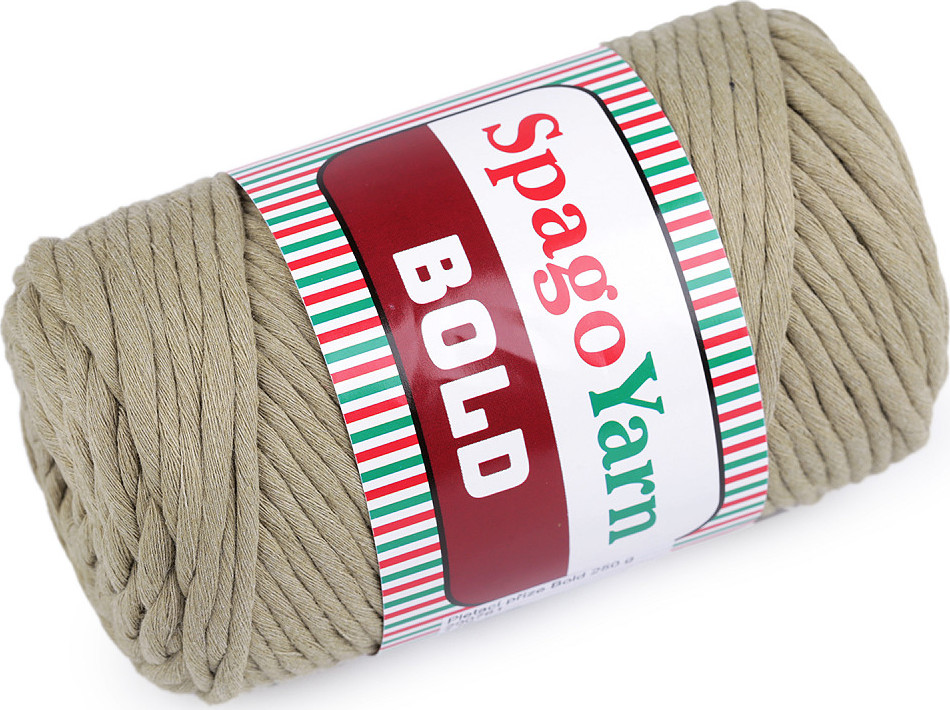 Špagetová pletací příze Bold 250 g Varianta: 13 (133) béžovozelená, Balení: 1 ks