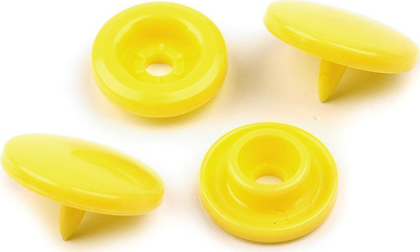 Plastové patentky / stiskací knoflíky vel. 18" Varianta: 6 B7 žlutá, Balení: 50 sada