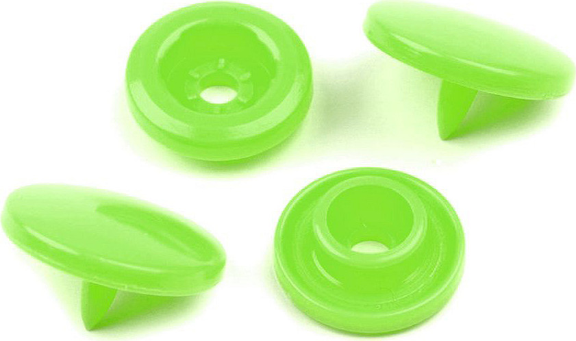 Plastové patentky / stiskací knoflíky vel. 18" Varianta: 7 B50 zelená neon, Balení: 50 sada