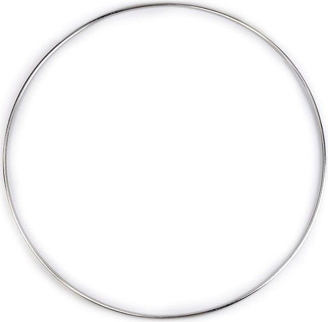 Kovový kruh na lapač snů / k dekorování Ø25 cm Varianta: 1 (25 cm) nikl, Balení: 1 ks