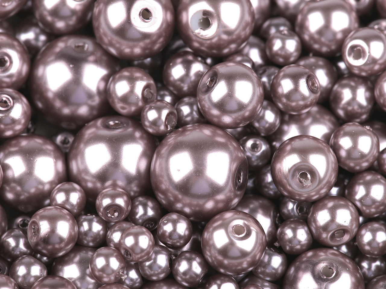 Skleněné voskové perly mix velikostí Ø4-12 mm Varianta: 15A starorůžová, Balení: 500 g