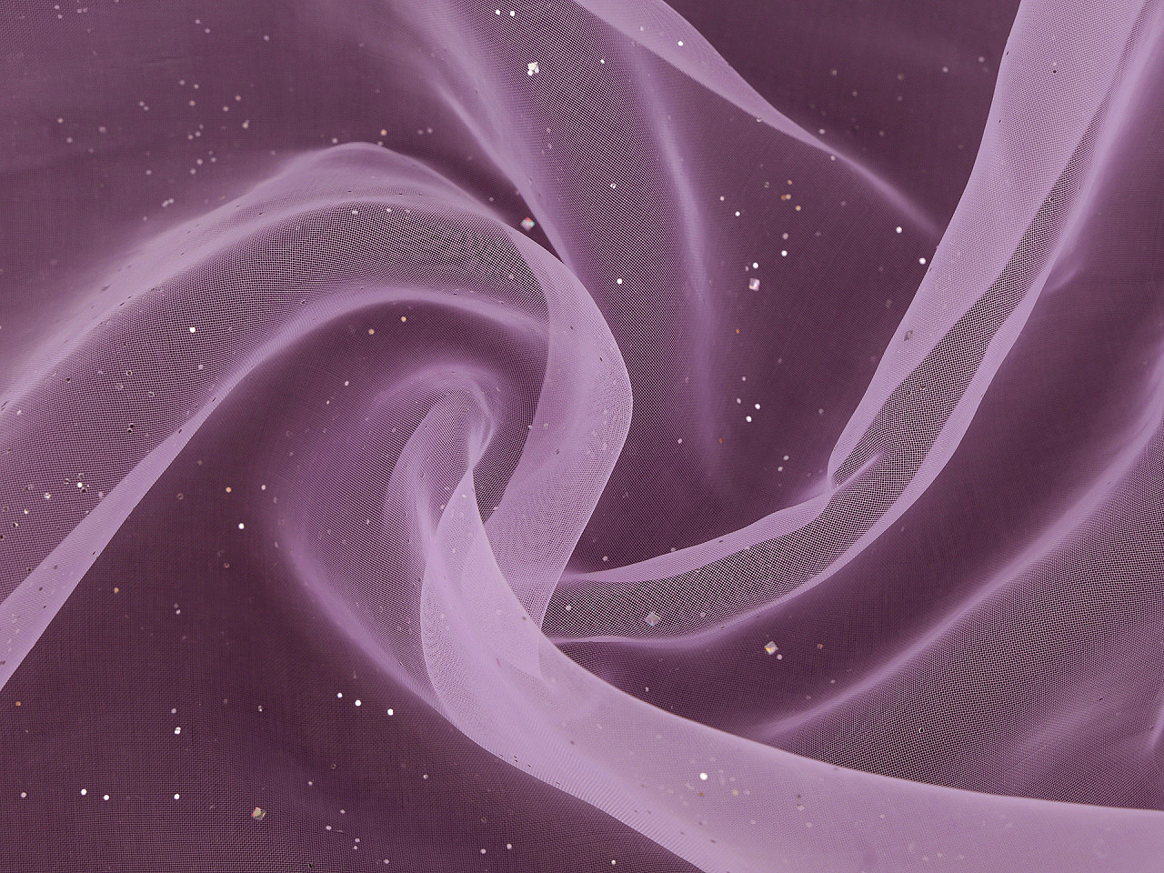 Organza s hvězdičkami s hologramem Varianta: 4 fialová lila, Balení: 1 m