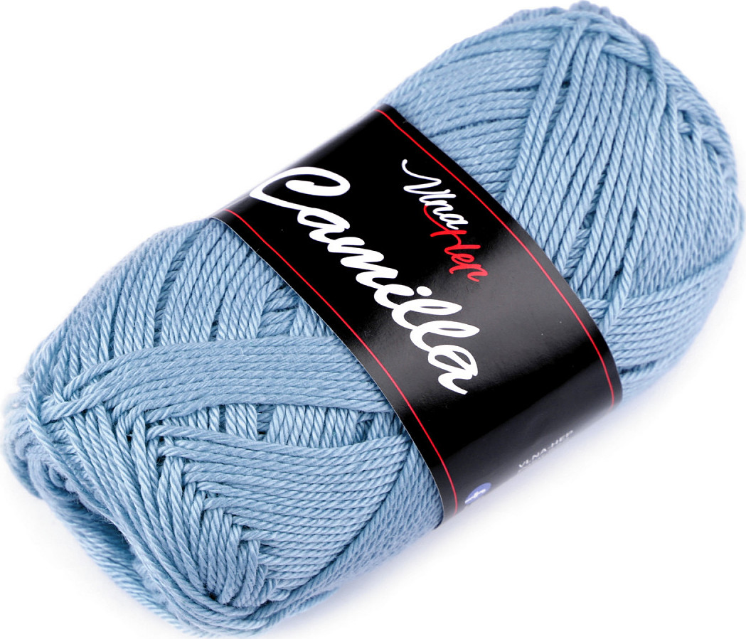 Bavlněná pletací příze Camilla 50 g Varianta: 41 (8085) modrá jemná, Balení: 1 ks