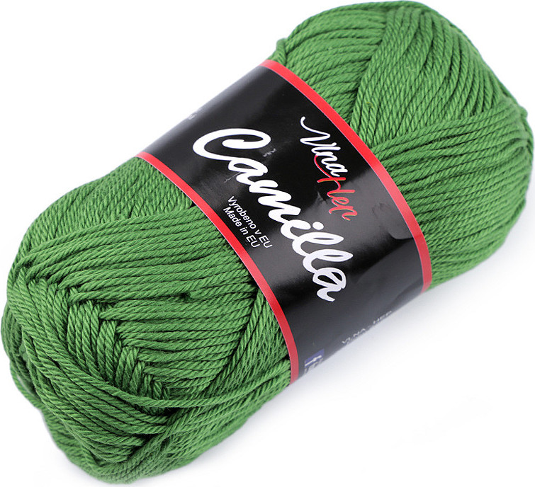 Bavlněná pletací příze Camilla 50 g Varianta: 17 (8156) zelená trávová, Balení: 1 ks