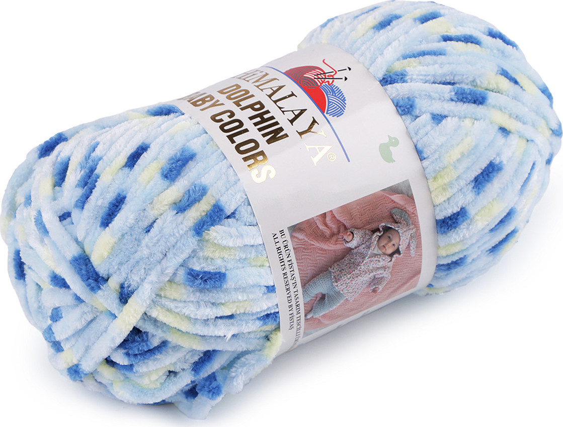 Pletací žinylková příze Dolphin Baby Colors 100 g Varianta: 7 (80403) modrá pomněnková modrá, Balení: 1 ks