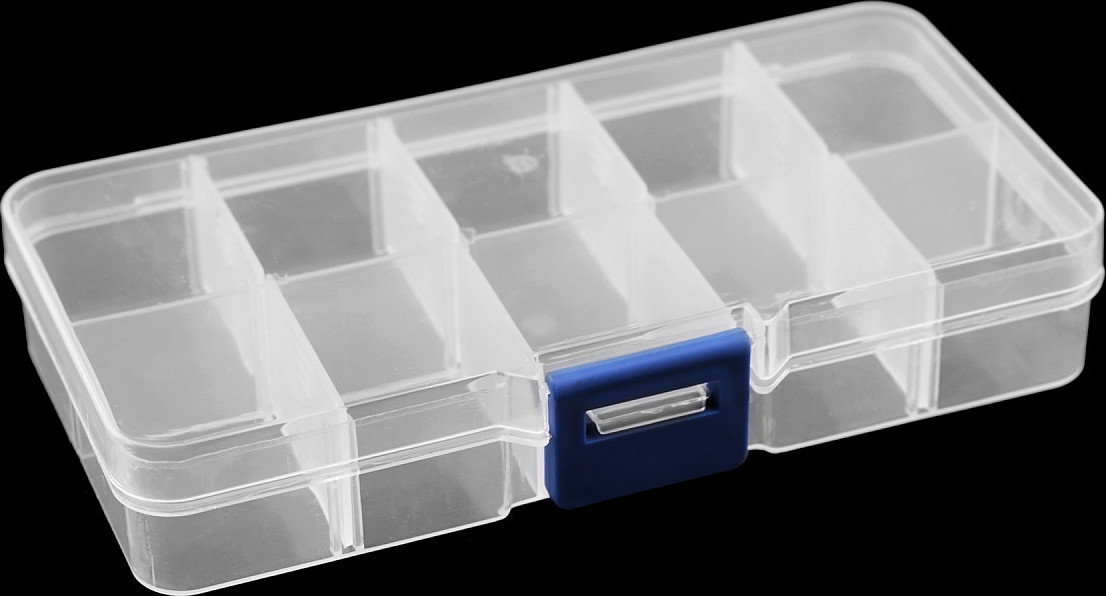 Plastový box / zásobník 6,8x12,7x2,2 cm Varianta: transparent, Balení: 1 ks
