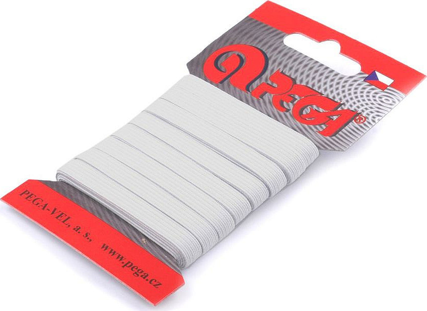 Prádlová pruženka na kartě šíře 5 mm, 7 mm Varianta: 3 (7 mm) bílá, Balení: 1 karta