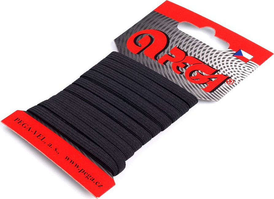 Prádlová pruženka na kartě šíře 5 mm, 7 mm Varianta: 2 (5 mm) černá, Balení: 1 karta