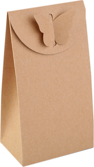 Papírová krabička s motýlem Varianta: hnědá přírodní, Balení: 10 ks