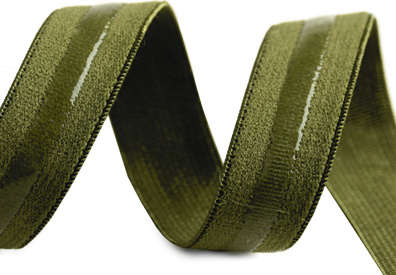 Pruženka šíře 20 mm se silikonem Varianta: 10 zelená khaki, Balení: 20 m