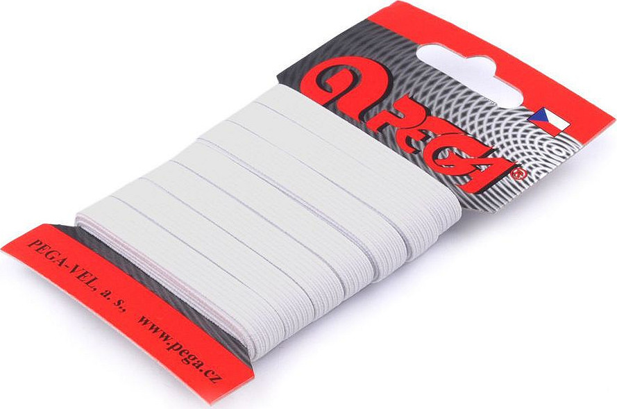 Prádlová pruženka na kartě šíře 8 mm Varianta: bílá, Balení: 1 karta