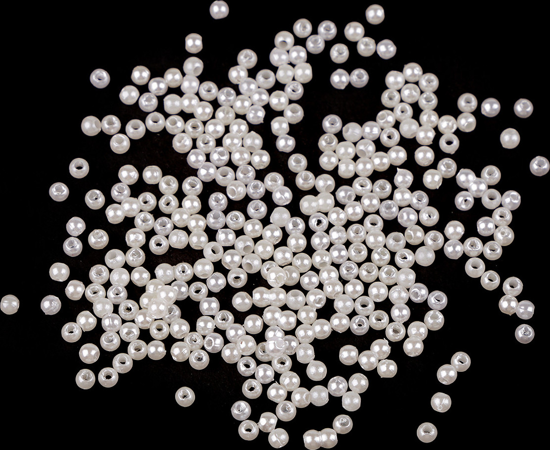 Plastové voskové korálky / perly Glance Ø3 mm Varianta: 03 perlová, Balení: 500 g