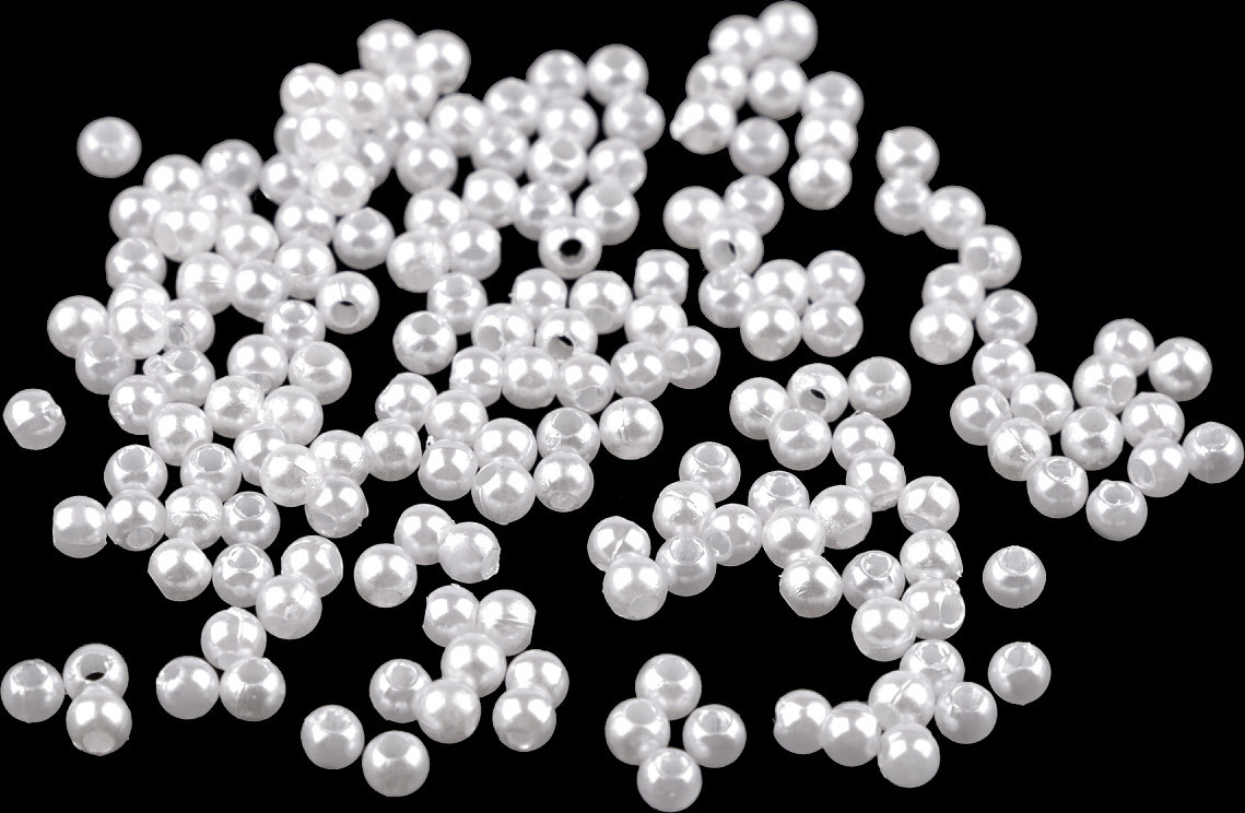 Plastové voskové korálky / perly Glance Ø3 mm Varianta: 33 bílá, Balení: 10 g