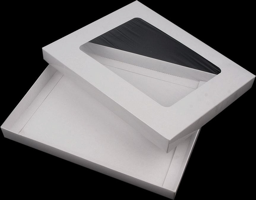 Papírová krabice s průhledem Varianta: bílá, Balení: 1 ks