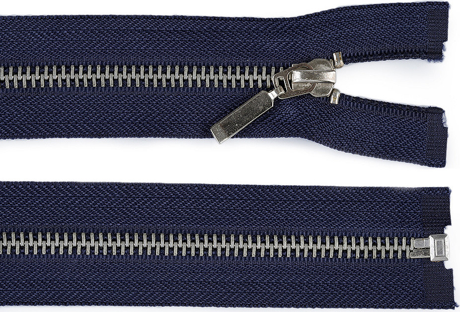 Kovový zip šíře 6 mm délka 80 cm Varianta: 330 modrá tmavá, Balení: 1 ks