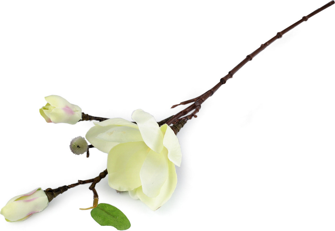 Umělá větvička magnolie Varianta: 2 žlutozelená, Balení: 1 ks