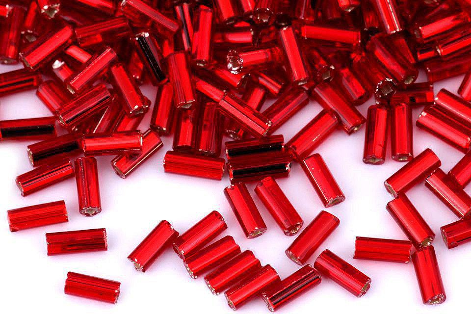 Rokajl Preciosa hladké tyčky 4,5 mm Varianta: 97050 červená, Balení: 20 g