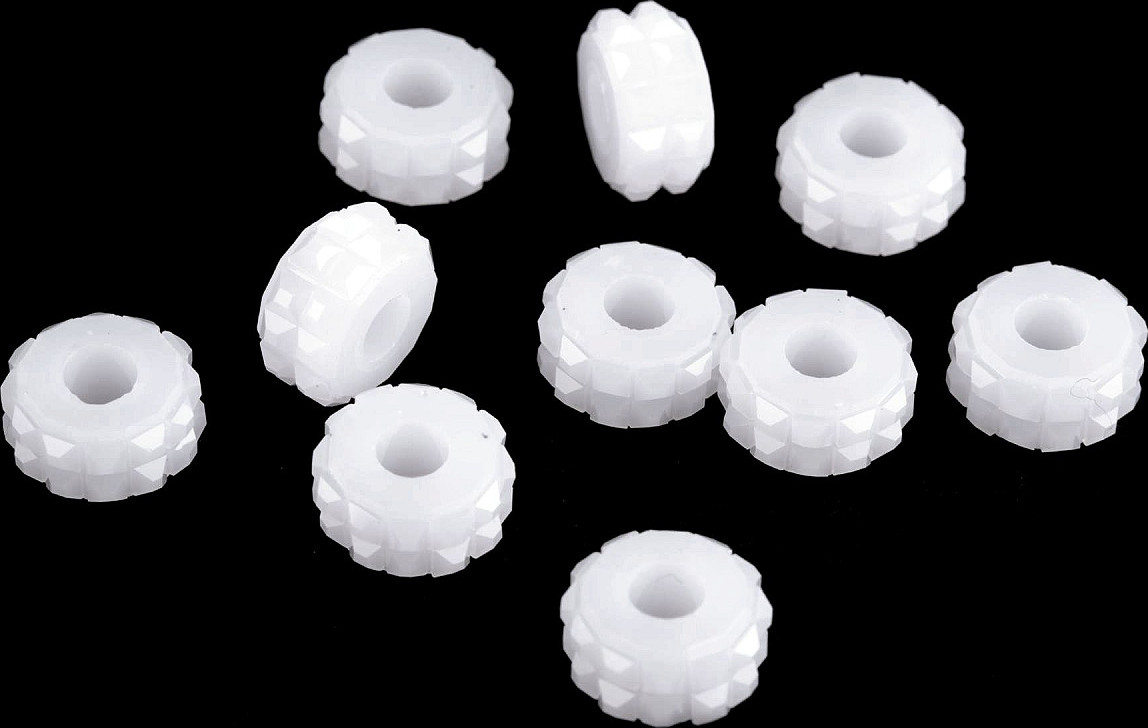 Plastové korálky s velkým průvlekem 7x14 mm Varianta: 3 (36) bílá, Balení: 10 ks