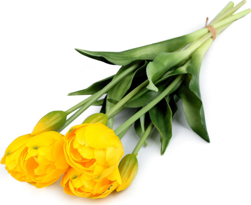 Umělá kytice tulipán Varianta: 2 žlutá, Balení: 1 svaz.