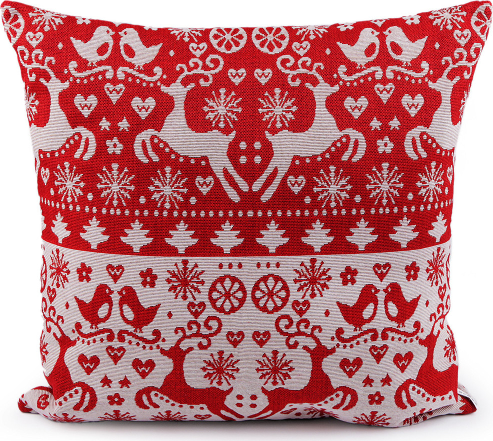 Vánoční dekorační polštář 45x45 cm gobelín Varianta: 1 červená, Balení: 1 ks