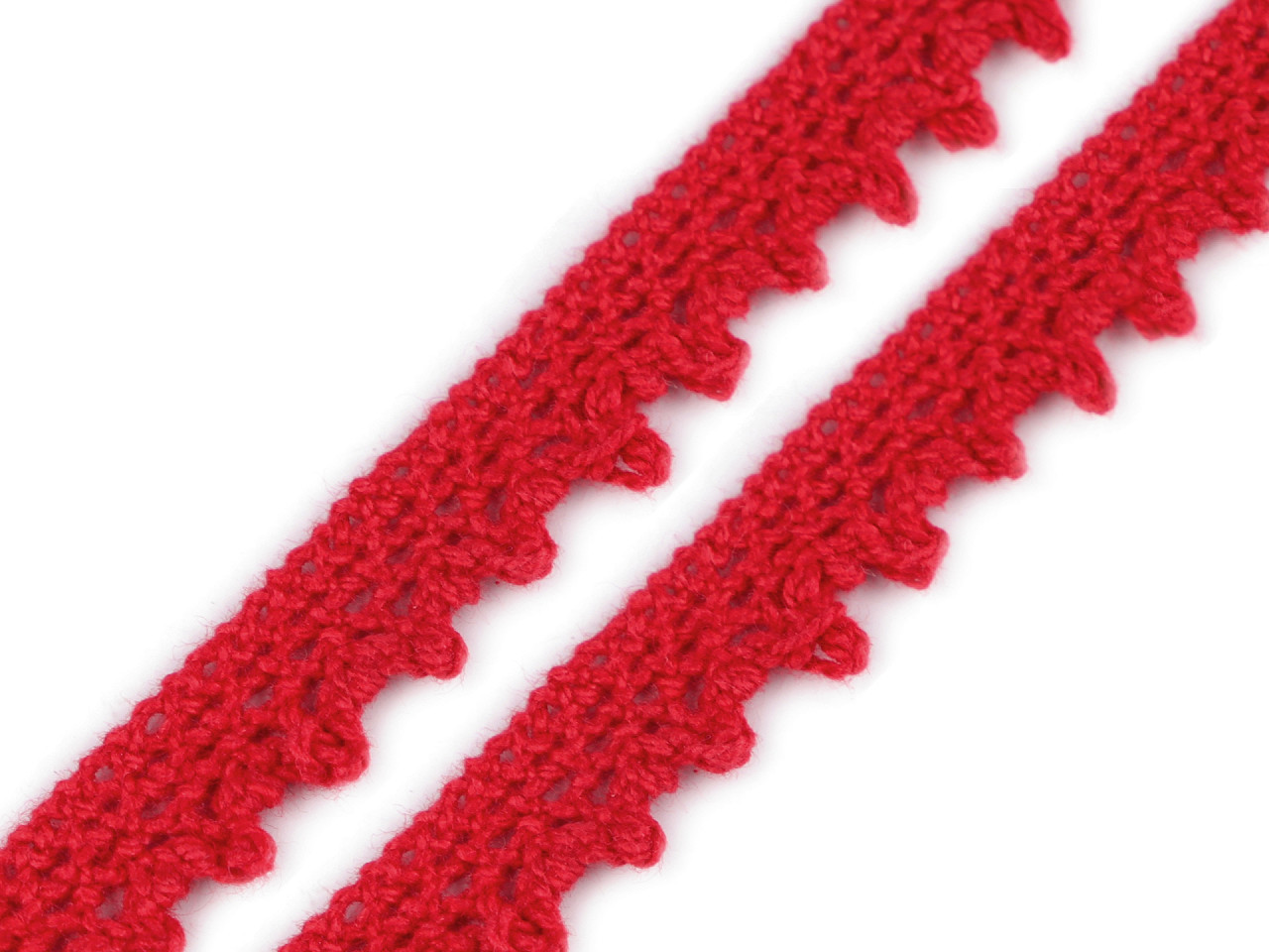 Bavlněná krajka paličkovaná šíře 10 mm Varianta: 10 červená, Balení: 22.5 m
