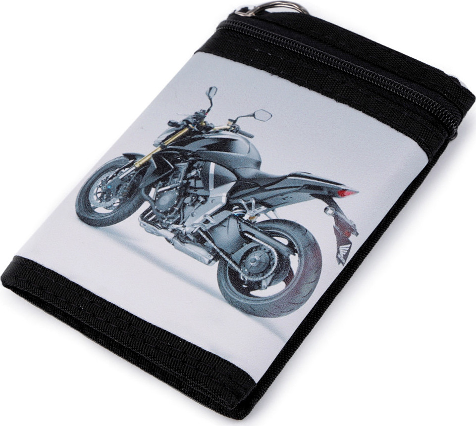 Textilní peněženka s řetízkem Varianta: 9 šedá nejsvětlejší motorka, Balení: 1 ks
