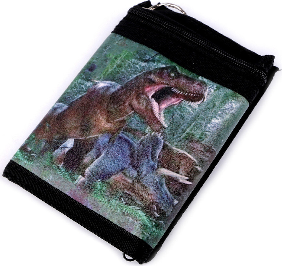 Textilní peněženka s řetízkem Varianta: 32 zelená dinosaurus, Balení: 1 ks