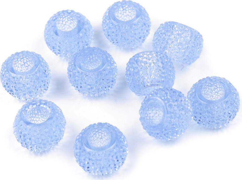 Plastové korálky s velkým průvlekem 8x12 mm Varianta: 3 (24) modrá světlá, Balení: 10 ks