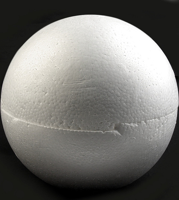 Polystyrenová koule dvoudílná dutá Ø19,5 cm Varianta: bílá, Balení: 1 ks