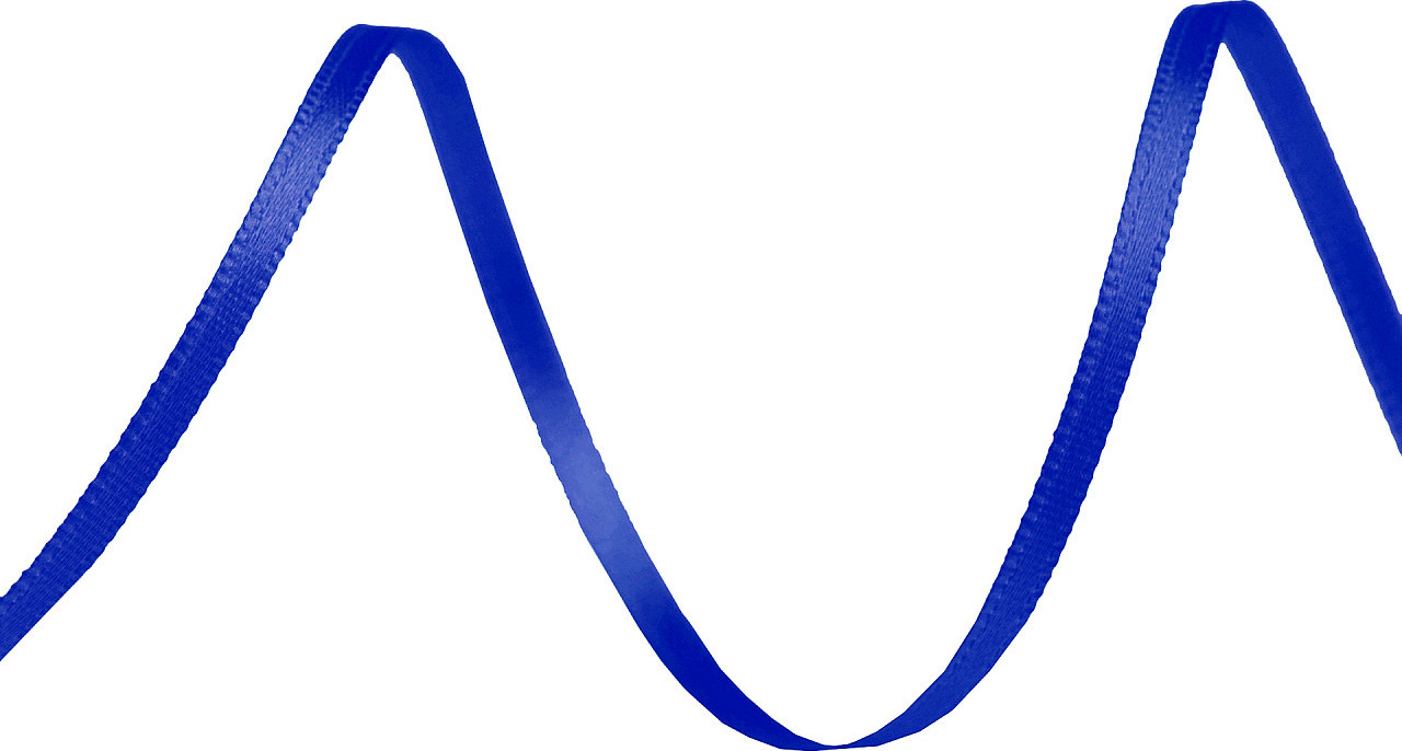 Atlasová stuha oboulící šíře 3 mm Varianta: 411 modrá safírová, Balení: 20 m