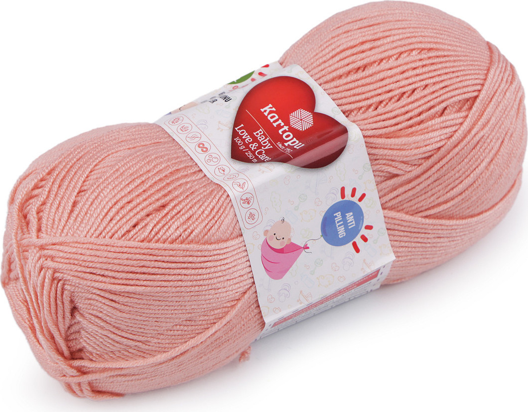 Pletací příze Baby Love a Care 100 g Varianta: 31 (258) lososová, Balení: 1 ks