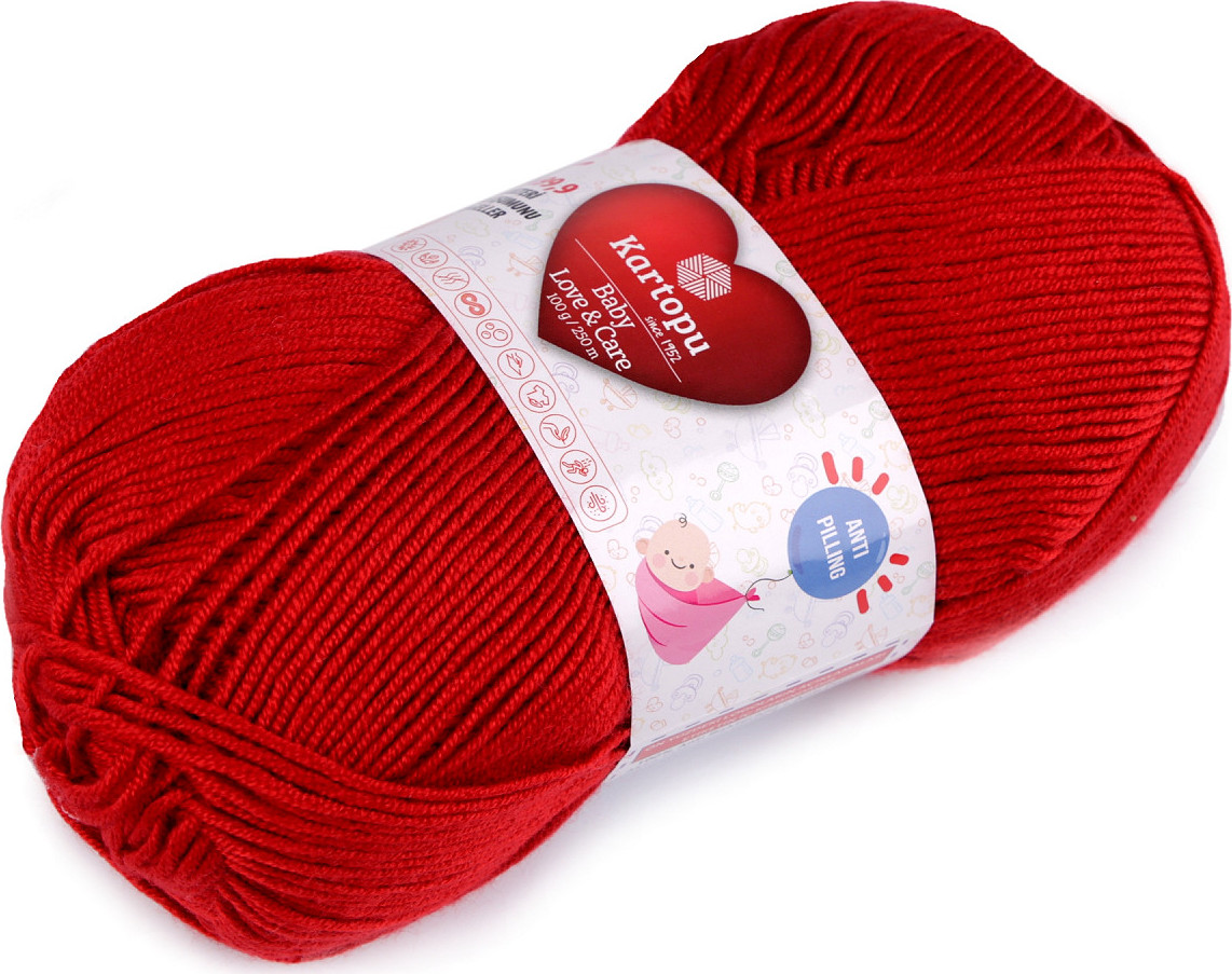 Pletací příze Baby Love a Care 100 g Varianta: 22 (125) červená, Balení: 1 ks