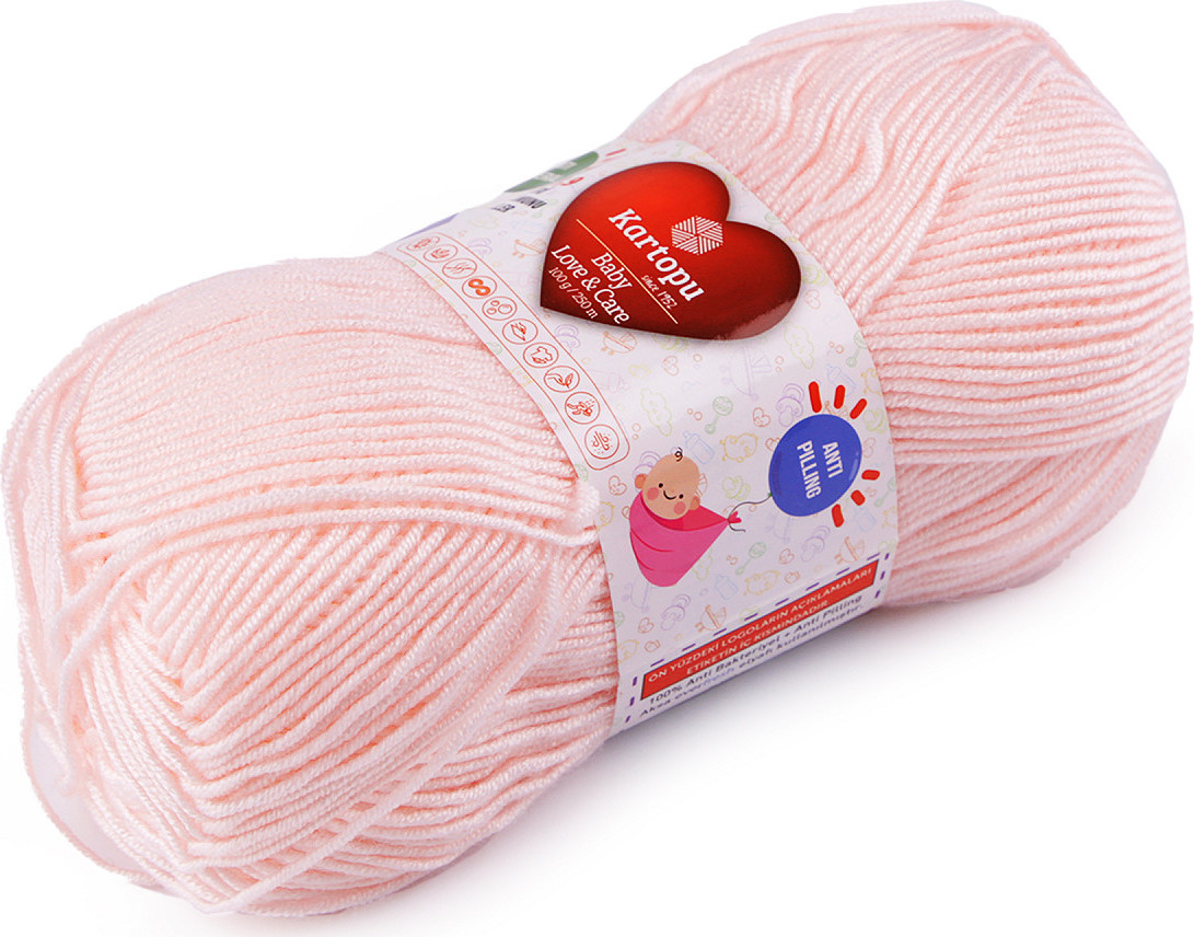 Pletací příze Baby Love a Care 100 g Varianta: 25 (255) pudrovo-lososová, Balení: 1 ks