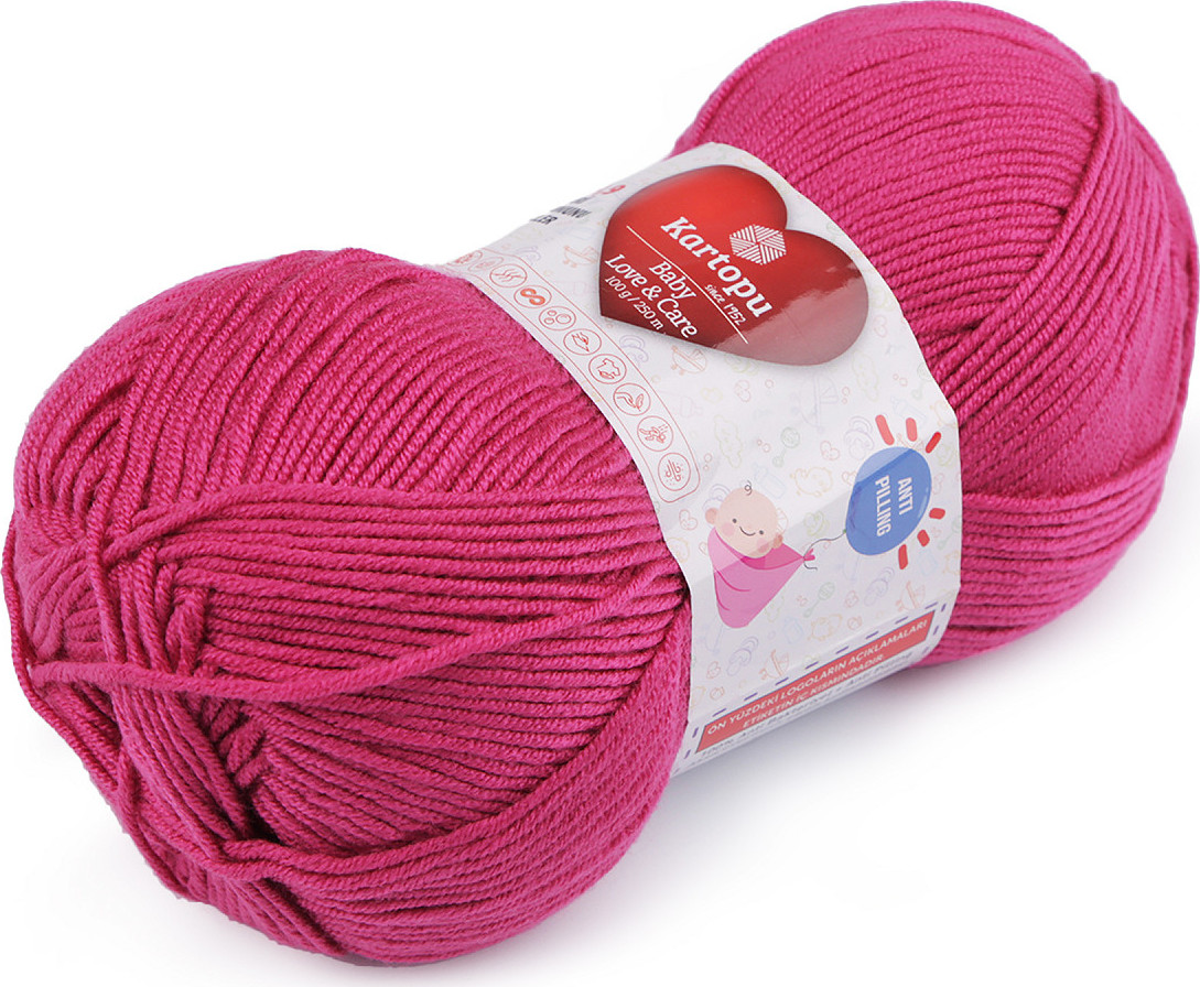 Pletací příze Baby Love a Care 100 g Varianta: 4 (245) pink, Balení: 1 ks