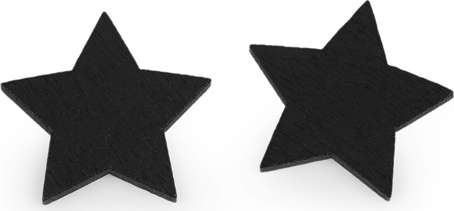 Dřevěná hvězda k nalepení Ø30 mm Varianta: 3 černá, Balení: 10 ks