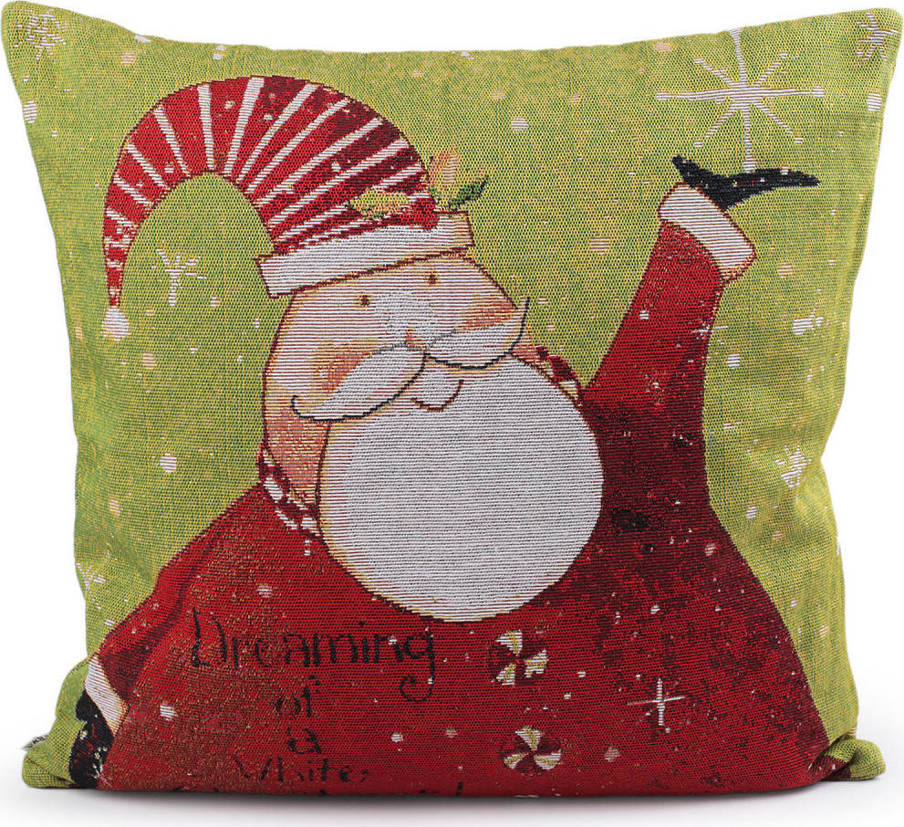 Vánoční dekorační polštář dětský motiv 45x45 cm gobelín Varianta: 1 zelená sv., Balení: 1 ks