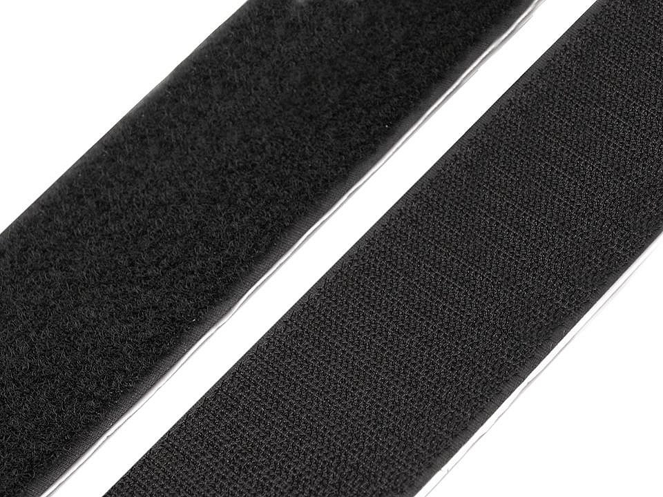 Suchý zip háček + plyš samolepicí šíře 50 mm Varianta: černá, Balení: 1 m