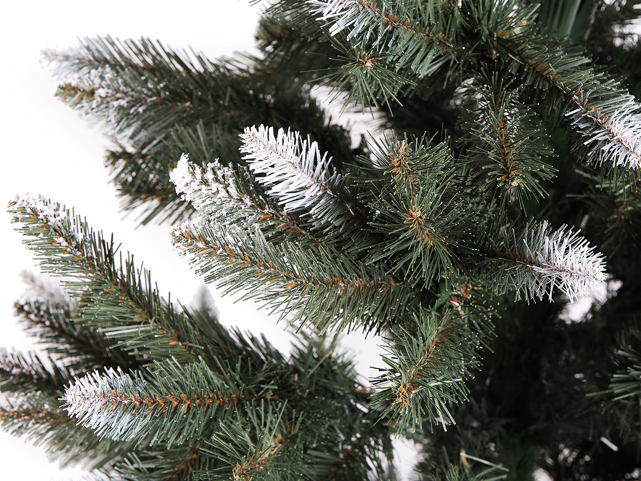 Umělý vánoční stromeček 220 cm - přírodní, zasněžený, 2D Varianta: 2 (214339) zelená bílá, Balení: 1 ks