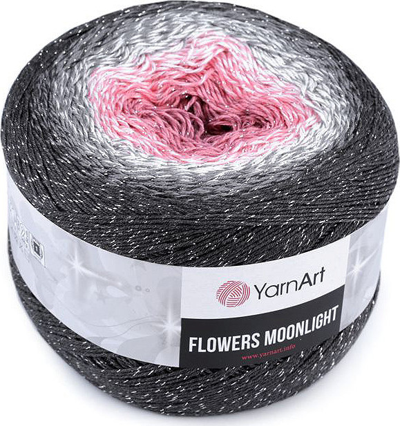 Pletací příze Flowers Moonlight 260 g Varianta: 1 (3279) růžová střední šedá, Balení: 1 ks