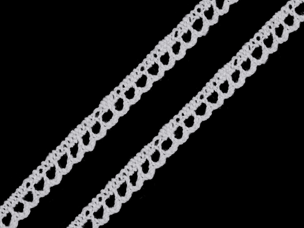 Bavlněná krajka paličkovaná šíře 8 mm Varianta: bílá, Balení: 22.5 m