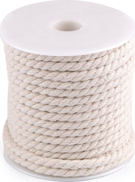 Bavlněná šňůra kroucená Ø5 mm macrame Varianta: 3 režná světlá, Balení: 15 m